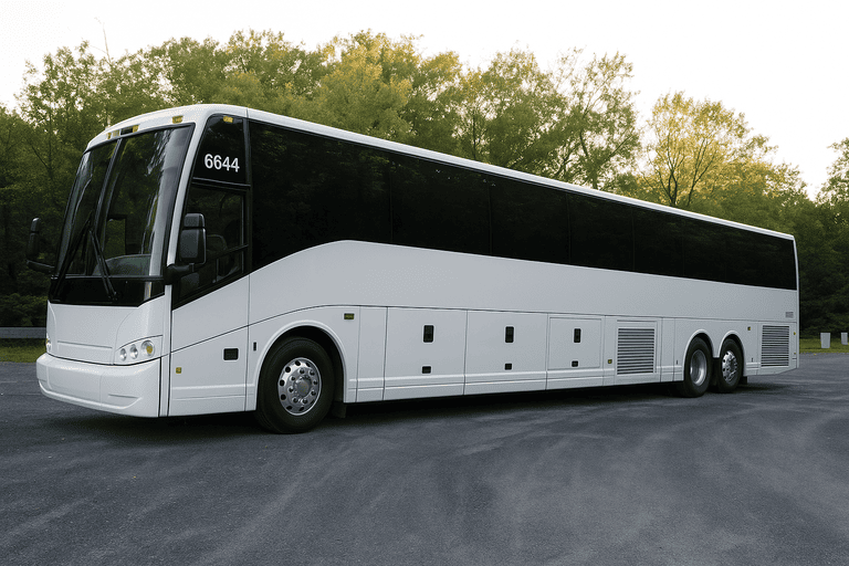 exterior of Charter Bus Rental Santa Clara coach bus